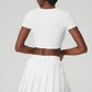 Ribbed Knotty Shorts‑Sleeve — White