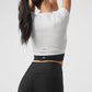 Seamless Ribbed Cropped Serene Shorts‑Sleeve — White