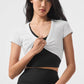 Seamless Ribbed Cropped Serene Shorts‑Sleeve — White