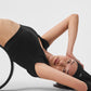 Seamless Ribbed Cropped Serene Shorts‑Sleeve — Black