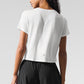 Cropped All Day Shorts‑Sleeve — White
