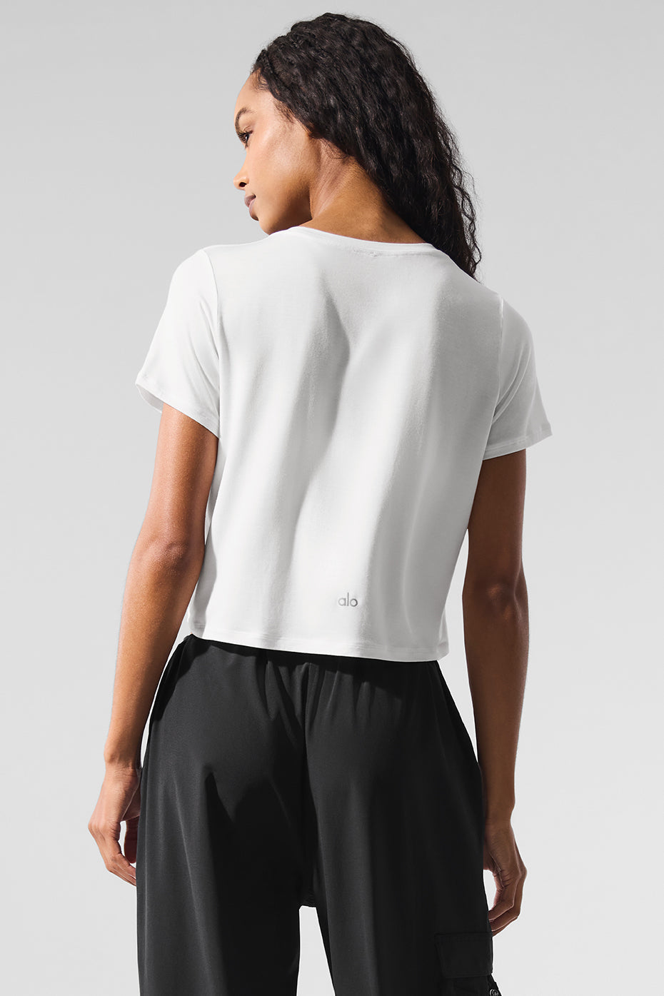Cropped All Day Shorts‑Sleeve — White