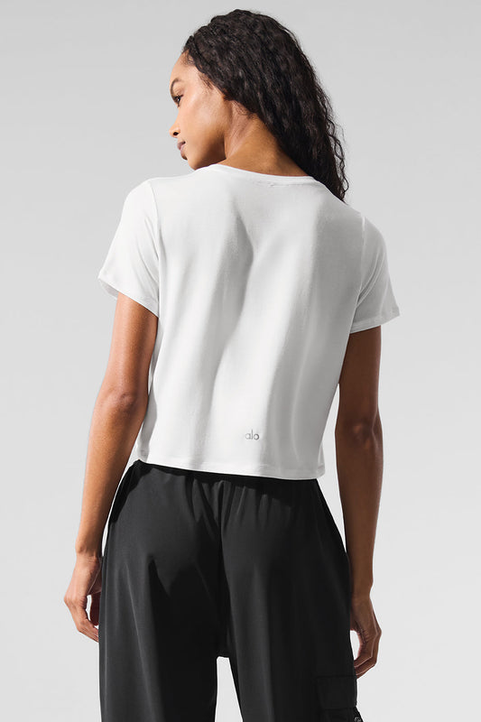 Cropped All Day Shorts‑Sleeve — White