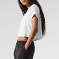 Cropped All Day Shorts‑Sleeve — White