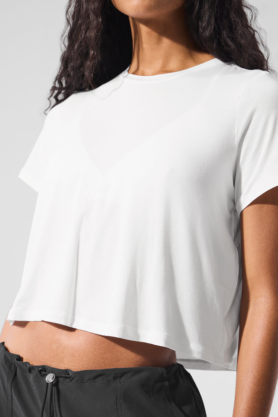 Cropped All Day Shorts‑Sleeve — White