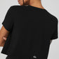 Cropped All Day Shorts‑Sleeve — Black