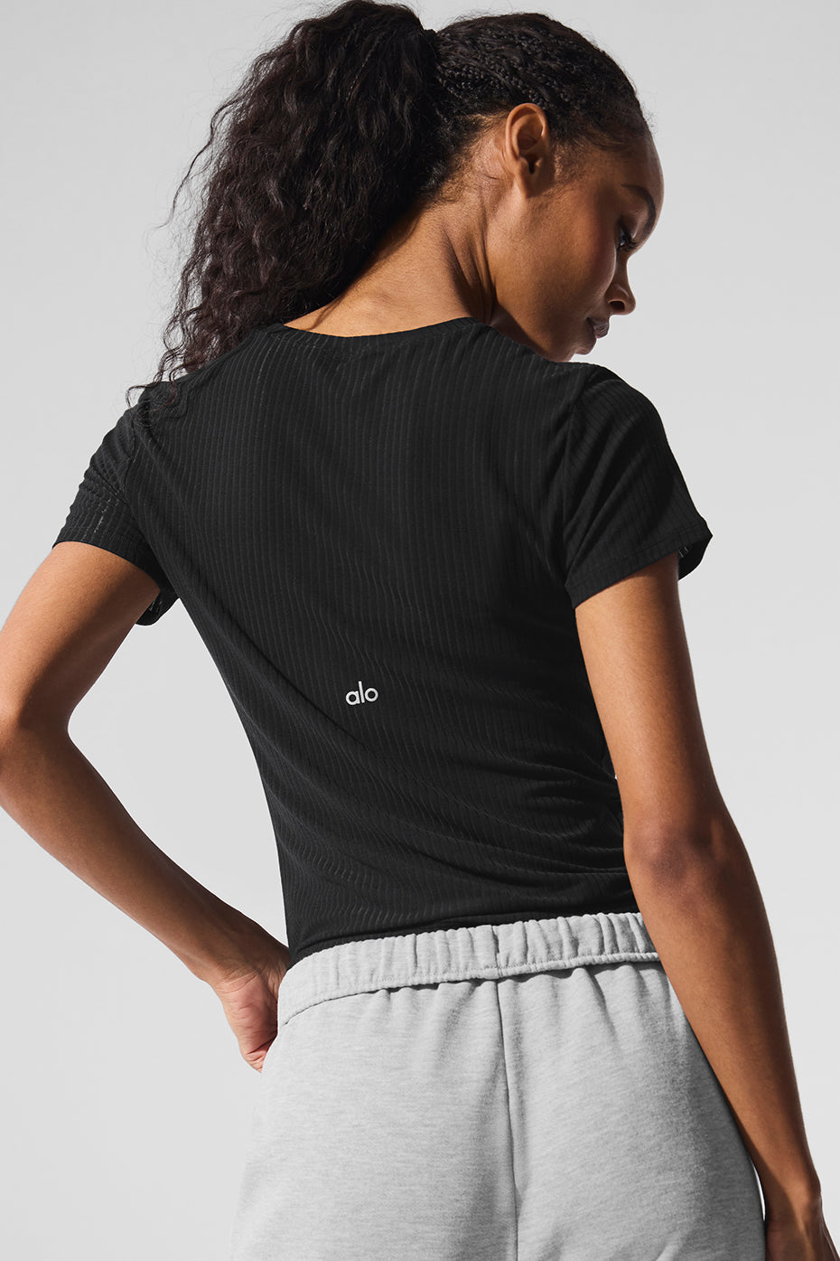 Ribbed Sea Coast Tee — Black