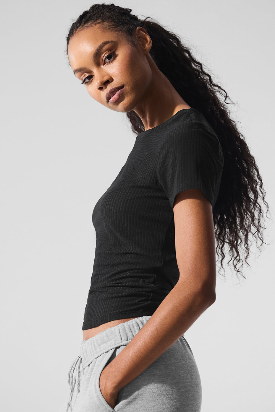 Ribbed Sea Coast Tee — Black