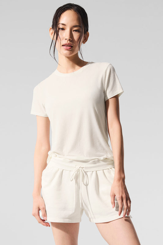 Ribbed Sea Coast Tee — Ivory
