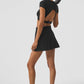 Alosoft Cropped Backspin Shorts‑Sleeve — Black