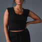 Snuggle Up Sweater Shorts‑Sleeve — Black