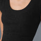 Snuggle Up Sweater Shorts‑Sleeve — Black