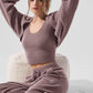 Snuggle Up Sweater Shorts‑Sleeve — Mushroom
