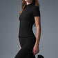 Ribbed Mesmerize Shorts‑Sleeve — Black