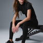 Ribbed Mesmerize Shorts‑Sleeve — Black