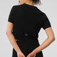 Cashmere Plush Waffle Polo Tee — Black