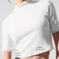 Ribbed Mesh Secret Shorts‑Sleeve — White