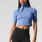 Ribbed Mesh Secret Shorts‑Sleeve — Crystal Clear Blue
