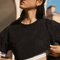Mesh Cropped Mirage Tee — Black