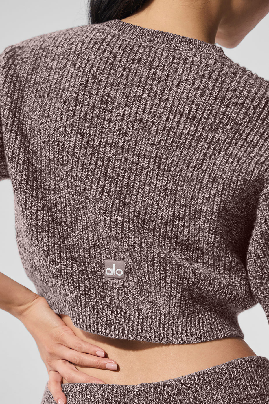 Marl Sweater Shorts‑Sleeve — Mushroom Marl