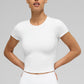 SculptSoft Precision Fit Shorts‑Sleeve Top — White