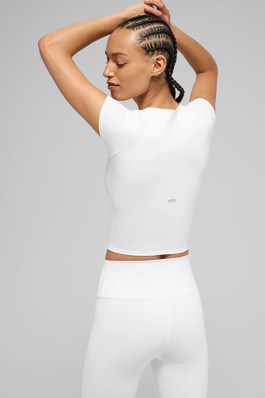 SculptSoft Precision Fit Shorts‑Sleeve Top — White