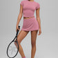 SculptSoft Precision Fit Shorts‑Sleeve Top — Pink Wild Rose
