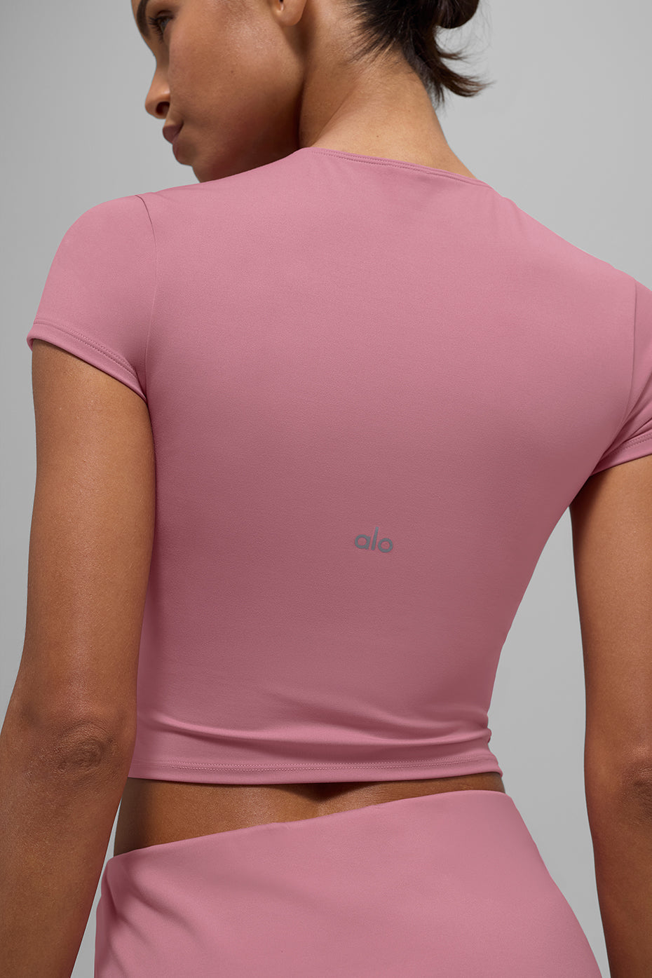 SculptSoft Precision Fit Shorts‑Sleeve Top — Pink Wild Rose
