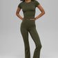 SculptSoft Precision Fit Shorts‑Sleeve Top — Green Olive