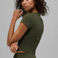 SculptSoft Precision Fit Shorts‑Sleeve Top — Green Olive