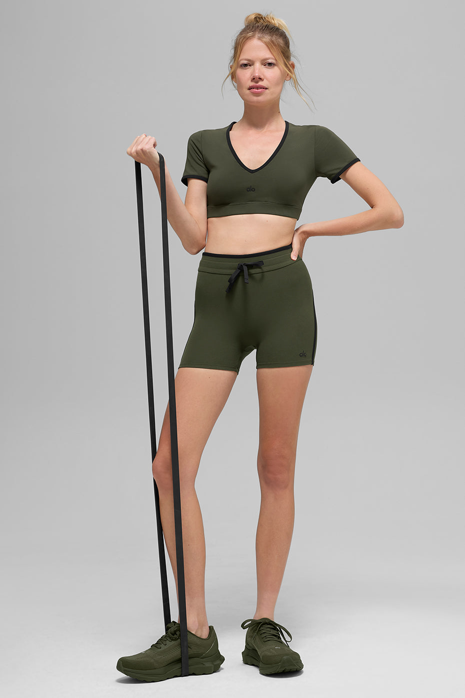 Airbrush Race Pace Shorts‑Sleeve — Green Olive/Black