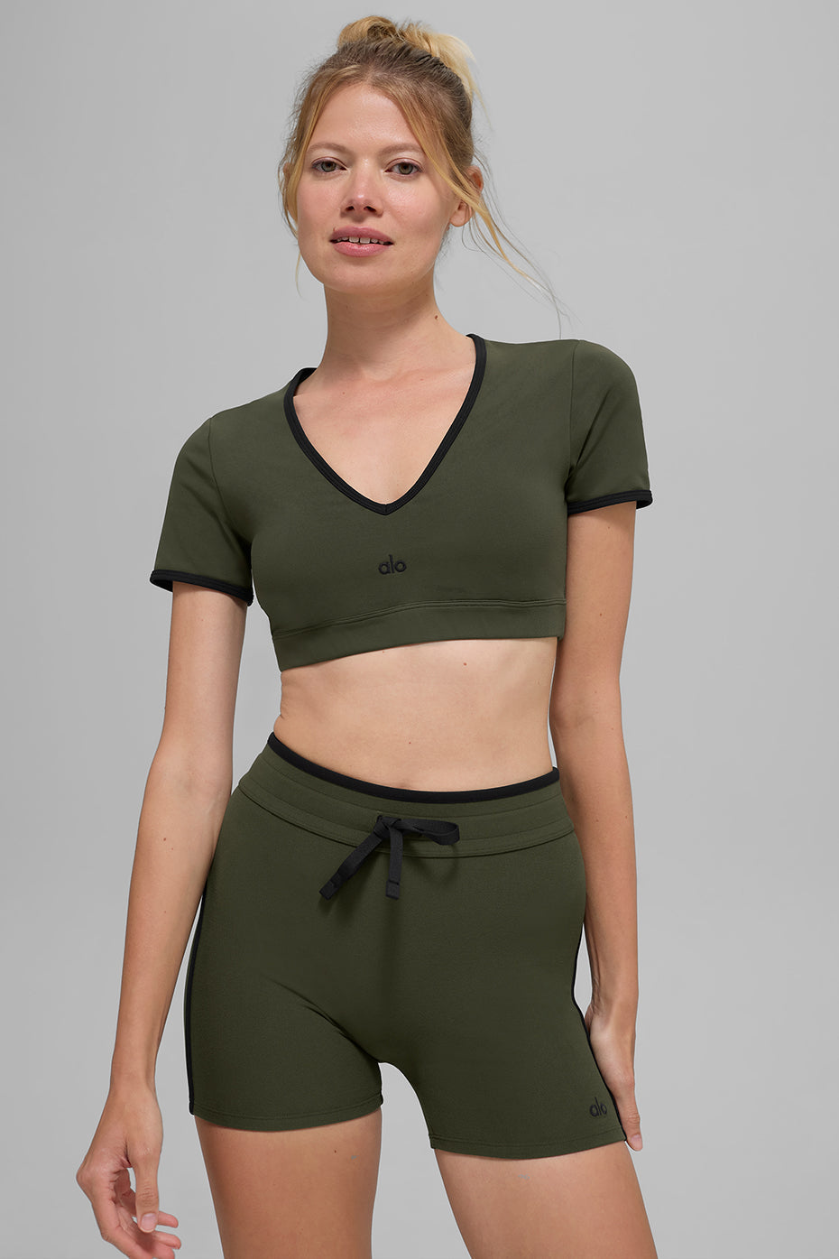 Airbrush Race Pace Shorts‑Sleeve — Green Olive/Black