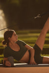 Airbrush Race Pace Shorts‑Sleeve — Green Olive/Black