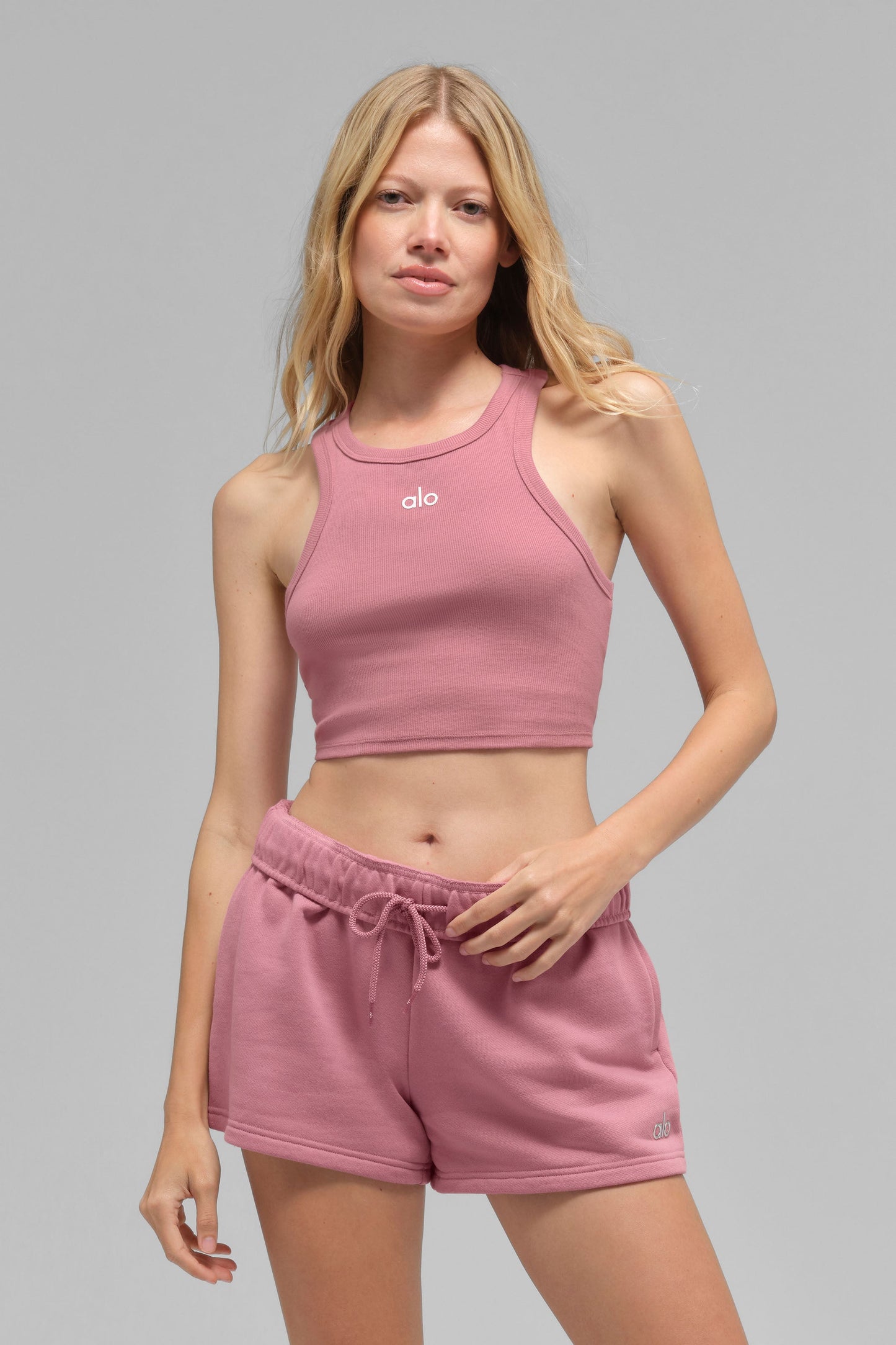 Aspire Tank Top — Pink Wild Rose/White