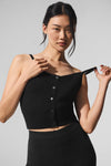 Sheer Cashmere Tank Top — Black
