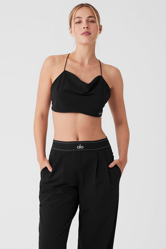 Cropped Megastar Tank Top — Black