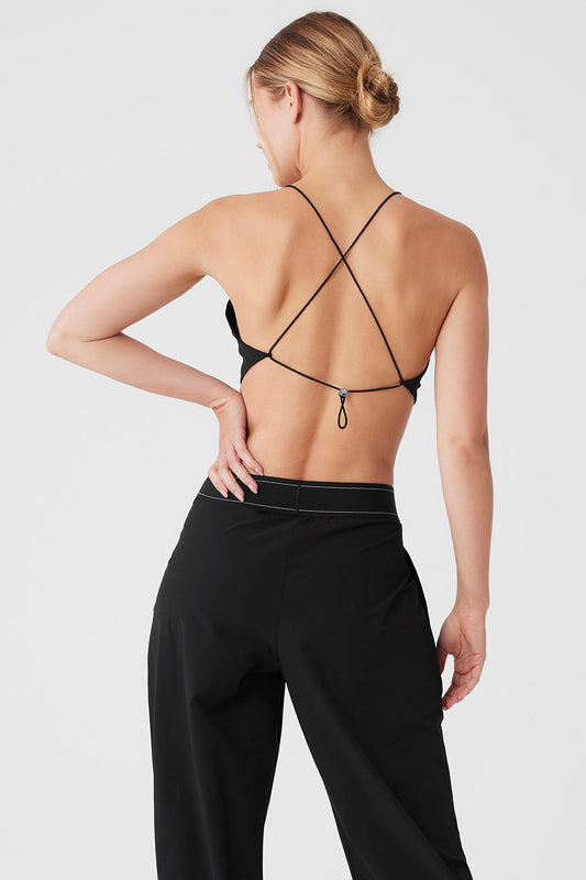 Cropped Megastar Tank Top — Black