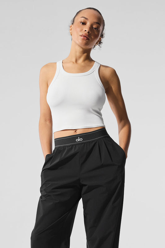 Goddess Ribbed Go — To Tank Top — White