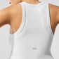Goddess Ribbed Go — To Tank Top — White