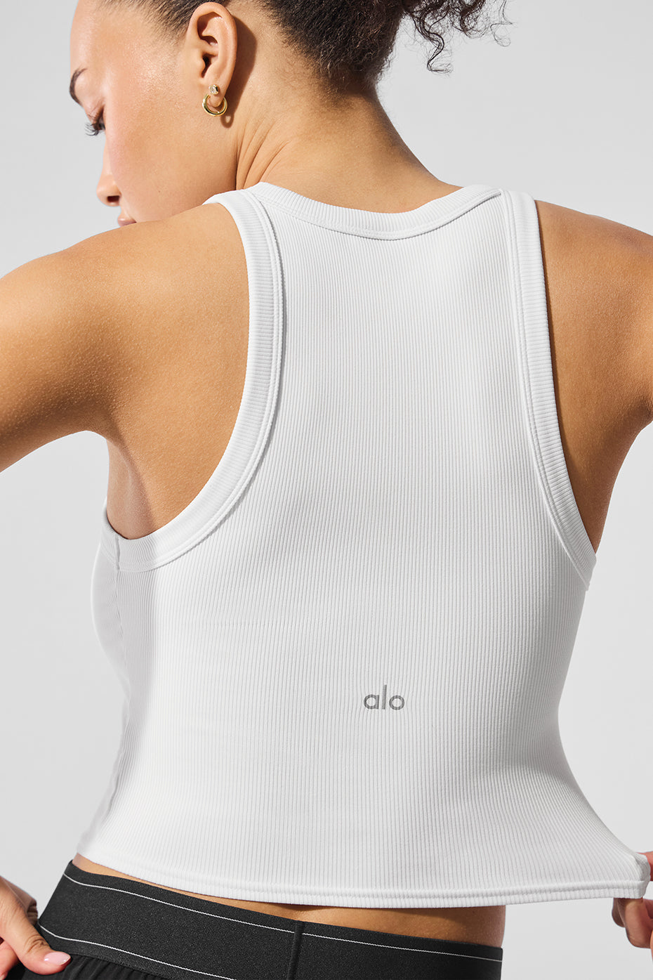 Goddess Ribbed Go — To Tank Top — White