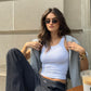 Goddess Ribbed Go — To Tank Top — White