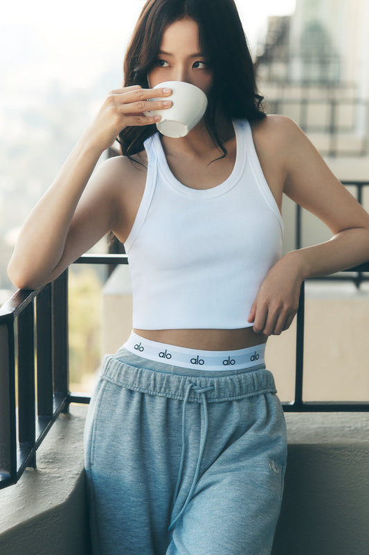 Goddess Ribbed Go — To Tank Top — White