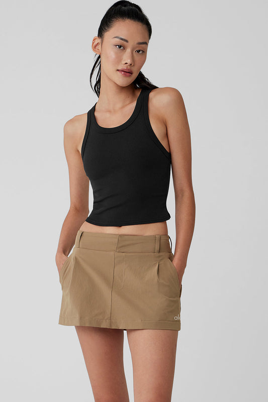 Goddess Ribbed Go — To Tank Top — Black
