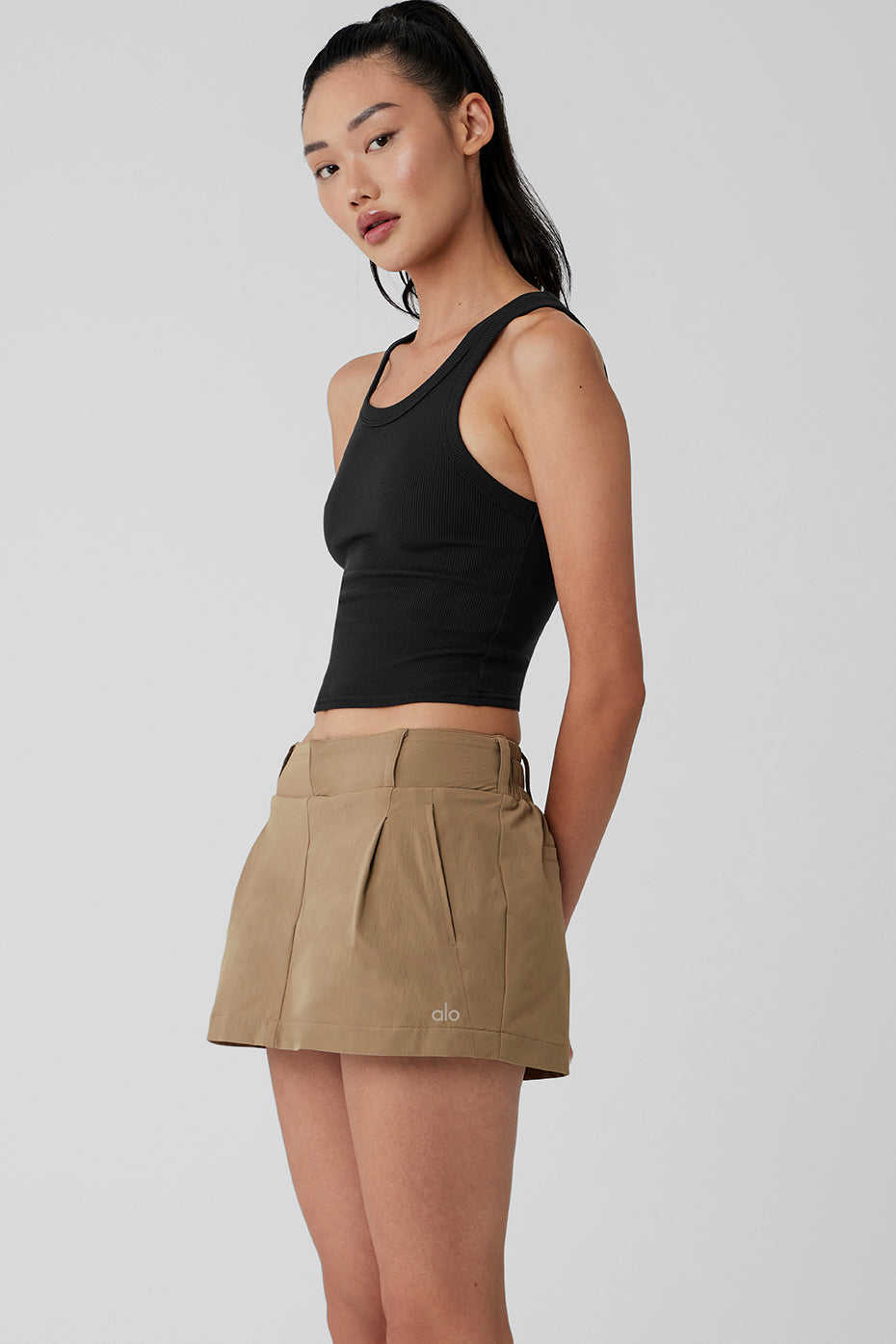 Goddess Ribbed Go — To Tank Top — Black