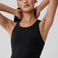 Goddess Ribbed Go — To Tank Top — Black