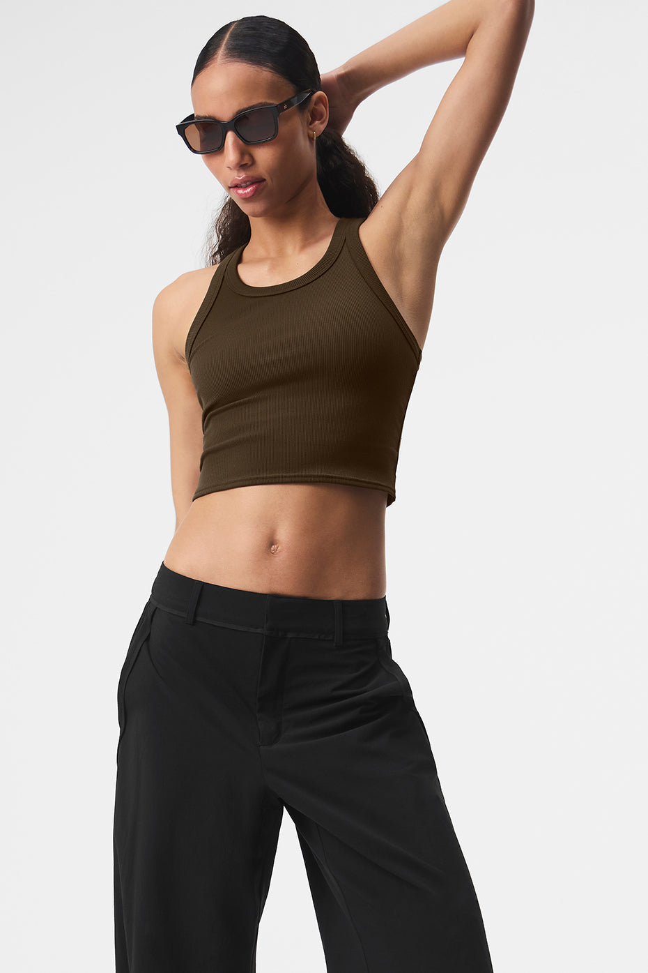 Goddess Ribbed Go — To Tank Top — Espresso