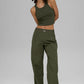 Goddess Ribbed Go — To Tank Top — Green Olive