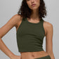 Goddess Ribbed Go — To Tank Top — Green Olive