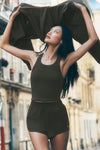 Goddess Ribbed Go — To Tank Top — Green Olive