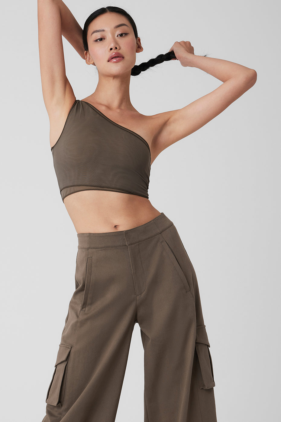 Mesh Sheer Illusion Tank Top — Olive Tree